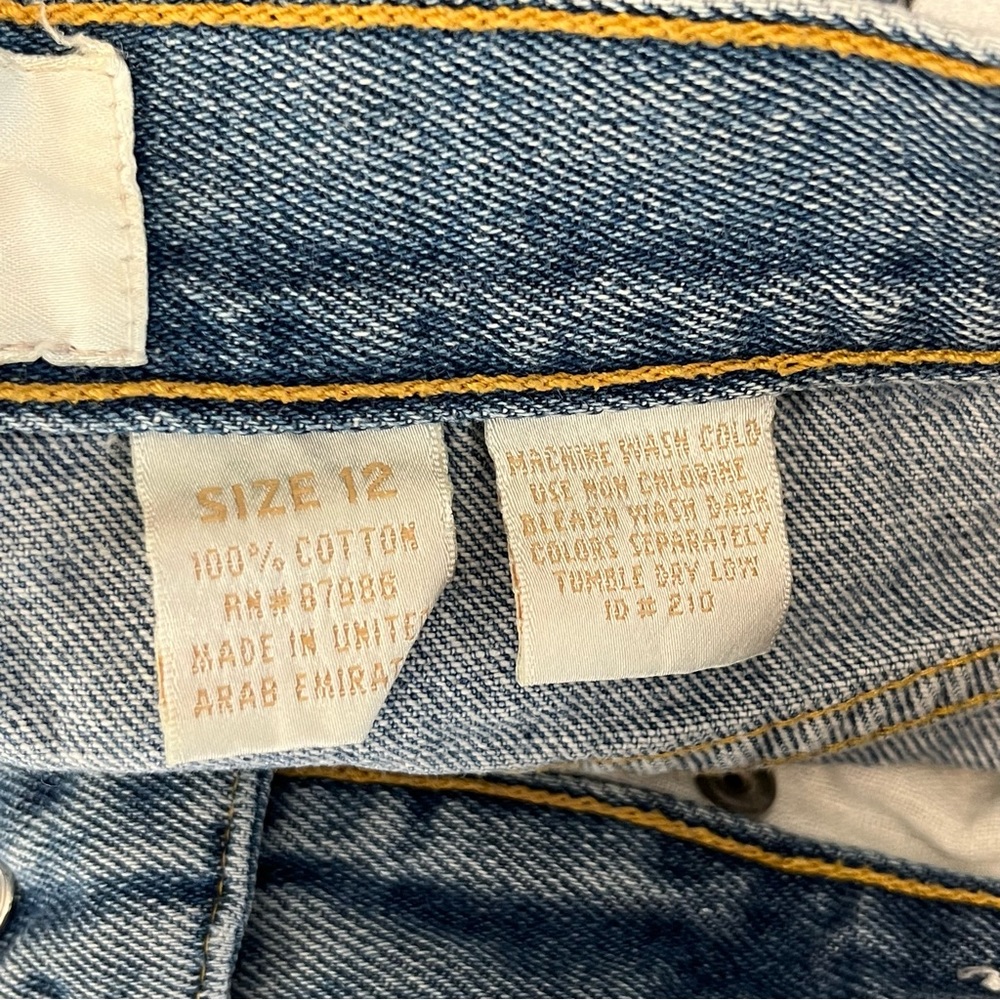 Vintage Custom Distressed Jean Shorts Size 12 - Picture 11 of 12